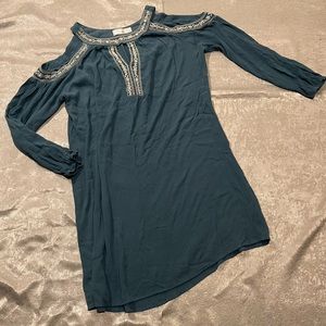 bohemian style dress with stitching and cut out sleeves XL